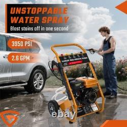 Gearzaar Petrol Pressure Washer 7HP 3950 PSI 5 Nozzles Jet Wash High Power Jet