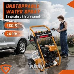 Gearzaar Petrol Pressure Washer Max 3950PSI 6.5HP High Power Jet Recoil Start