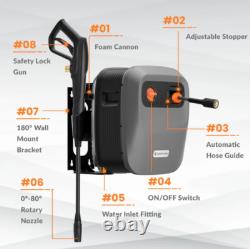 Giraffe Tools Electric Power Pressure Washer Wall Mounted-Retractable 20M Hose Giraffe Tools Electric Power Pressure Washer Wall Mounted-Retractable 20M Hose