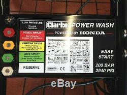 HONDA POWERED COMMERCIAL GRADE GX200 PRESSURE WASHER, 200bar, 2940Psi, DELIVERY POS
