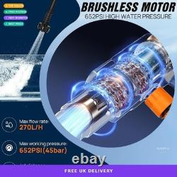 HSHa Cordless Pressure Washer 21V 652 PSI 6-in-1 Nozzle Battery Powered New