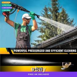 HSHa Cordless Pressure Washer 21V 652 PSI 6-in-1 Nozzle Battery Powered New