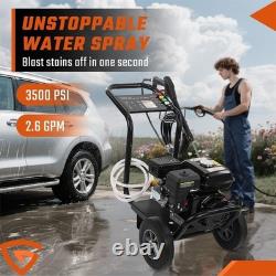 Heavy Duty 3500PSI Petrol Pressure Washer 240BAR 5 Nozzles Jet Washer High Power