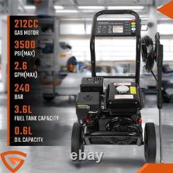 Heavy Duty 3500PSI Petrol Pressure Washer 240BAR 5 Nozzles Jet Washer High Power