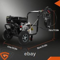 Heavy Duty 3500PSI Petrol Pressure Washer 240BAR 5 Nozzles Jet Washer High Power
