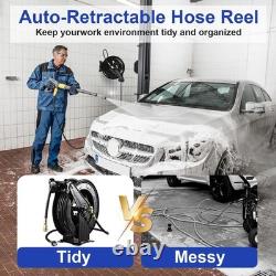 Heavy Duty 4000 PSI Power Washer Hose Reel 3/8 x 15M Jet Wash