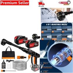 High-Pressure 652 PSI Portable Washer with Adjustable Nozzle & Battery Power