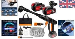 High-Pressure 652 PSI Portable Washer with Adjustable Nozzle & Battery Power