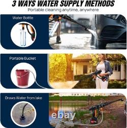 High-Pressure 652 PSI Portable Washer with Adjustable Nozzle & Battery Power