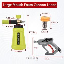 High Pressure Washer Gun Snow Foam Lance, 4000 PSI Cannon Foam Blaster Power