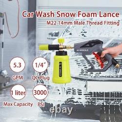 High Pressure Washer Gun Snow Foam Lance, 4000 PSI Cannon Foam Blaster Power