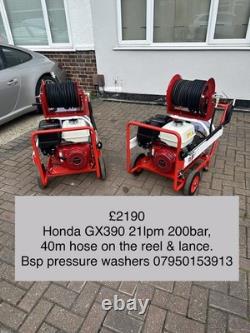 Honda GX390 Pressure Power Washer Jet Wash 3000 PSI 200 Bar 21 LPM 40m Hose Kit