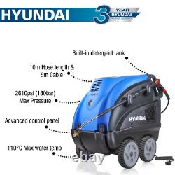 Hot Pressure Washer, 2610psi 180bar 110°C 2.8kW, Hyundai, Power Jet Washer