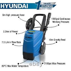 Hyundai HOT/Steam Pressure Washer 2100psi / 145bar 80°c 8m high-pressure hose