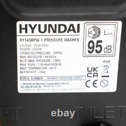 Hyundai HY145HP 2100psi 145bar Hot Pressure Washer, 80°C 2.3kW Power Jet Washer
