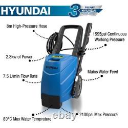 Hyundai HY145HP 2100psi 145bar Hot Pressure Washer, 80°C 2.3kW Power Jet Washer