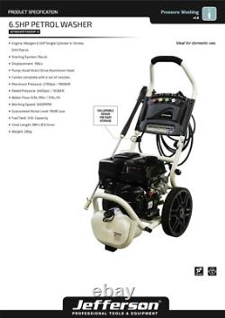 Jefferson Petrol Power Pressure Jet Washer 6.5HP 2700 Psi