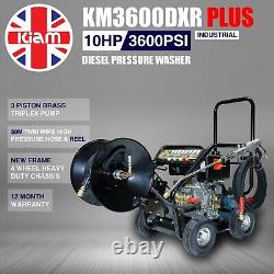 Kiam Diesel Pressure Washer KM3600DXR+ Hose Reel Industrial Jet Cleaner Gearbox
