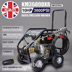 Kiam KM3600DXR 3600PSI Diesel Pressure Gearbox Jet Washer Cleaner Turbo Nozzle