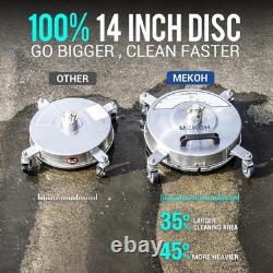 MEKOH 14 Pressure Washer Surface Cleaner 4500PSI 4 Wheels Stainless Steel Power