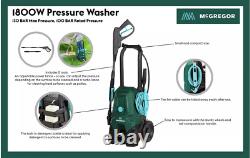 McGregor 1800W High Power Pressure 1885 PSI Jet Wash Washer Car & Patio Cleaner