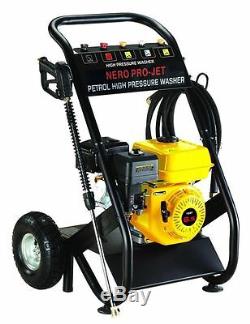 Nero Pro Petrol Power Pressure Jet Washer 2600PSI 6.5HP Engine Gun Hose Wheels