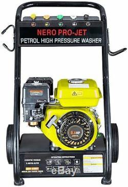Nero Pro Petrol Power Pressure Jet Washer 2600PSI 6.5HP Engine Gun Hose Wheels