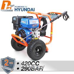 P1 Petrol Pressure Washer Powerful Jet Washer 4200 PSI 290 BAR Hyundai Powered