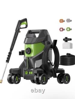 PATOOLIO Pressure Washers, Power Washer with 4 Lockable Wheels, 2000W, 345 Bar