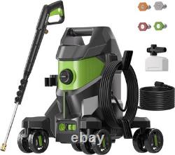 PATOOLIO Pressure Washers, Power Washer with 4 Lockable Wheels, 2000W, 345 Bar