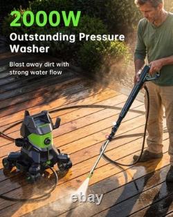 PATOOLIO Pressure Washers, Power Washer with 4 Lockable Wheels, 2000W, 345 Bar