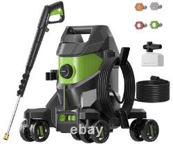 PATOOLIO Pressure Washers, Power Washer with 4 Lockable Wheels, 2000W, 345 Bar M
