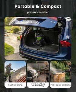 PATOOLIO Pressure Washers, Power Washer with 4 Lockable Wheels, 2000W, 345 Bar M