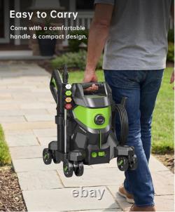 PATOOLIO Pressure Washers, Power Washer with 4 Lockable Wheels, 2000W, 345 Bar M