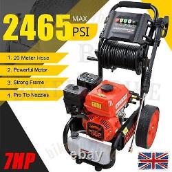 Petrol Gas Powered Pressure Washer 7HP 2465 PSI High-pressure 20M Hose Spray Gun