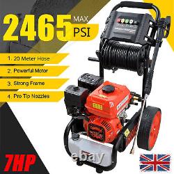 Petrol Gas Powered Pressure Washer 7HP 2465 PSI High-pressure 20M Hose Spray Gun