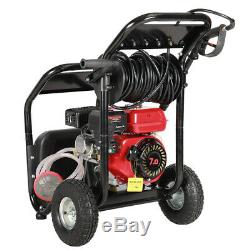 Petrol Power Pressure Washer Jet Wash Cleaner With Gun Hose 2500psi 7hp Engine