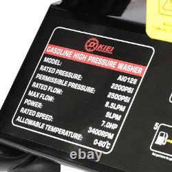 Petrol Pressure Jet Washer 2500psi 7HP Engine High Power Jet Cleaner Garden Car