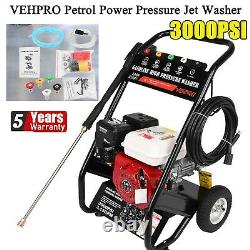 Petrol Pressure Jet Washer 3000PSI / 240BAR Power Jet Wash With Gun Hose