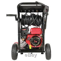 Petrol Pressure Jet Washer with 20m Reel Hose 2600 PSI 180 BAR 7HP Power Cleaner