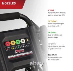 Petrol Pressure Washer 2900 PSI 9.2LPM 20m Hose 5 Spray Nozzles Inx Snow Cannon