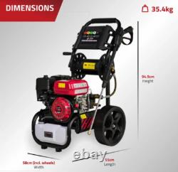 Petrol Pressure Washer 2900 PSI Max flow 9.2LPM 20m Hose 5 Spray Nozzles