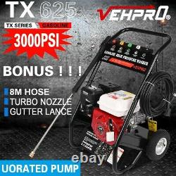 Petrol Pressure Washer 3000PSI High Power Jet Powerful Wash Patio Car Cleaner