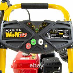 Petrol Pressure Washer 3031psi Wolf Formula 225 7HP Power Jet & Accessories