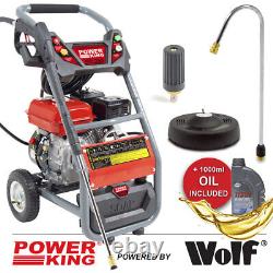 Petrol Pressure Washer 3480psi PowerKing 250 7HP Wolf Engine & Extra Accessories