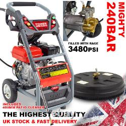 Petrol Pressure Washer 3480psi PowerKing 250 7HP Wolf Engine Jet & Patio Cleaner