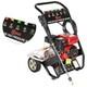 Petrol Pressure Washer 3950psi 7hp High Power Jet Cleaner Garden Driveways Cars