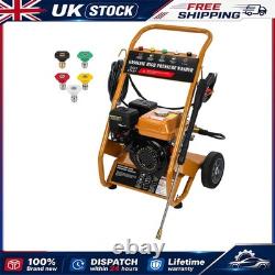 Petrol Pressure Washer 3950 PSI High Power Jet Wash 7HP 5 Nozzles 8 Meter Hose