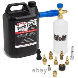 Petrol Pressure Washer 4351psi Wolf Formula 500 9HP Power Jet & Snow Foam Kit