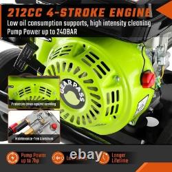 Petrol Pressure Washer 5 Nozzle Set 3500psi 4 Stroke High Power Jet Recoil Start